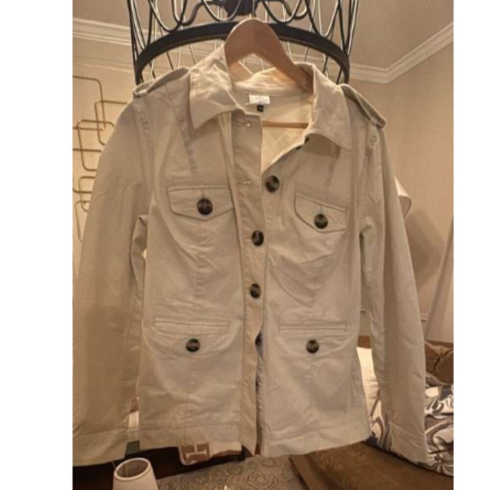Cabi Cream Utility Field Jacket - Size M - Picture 2 of 6